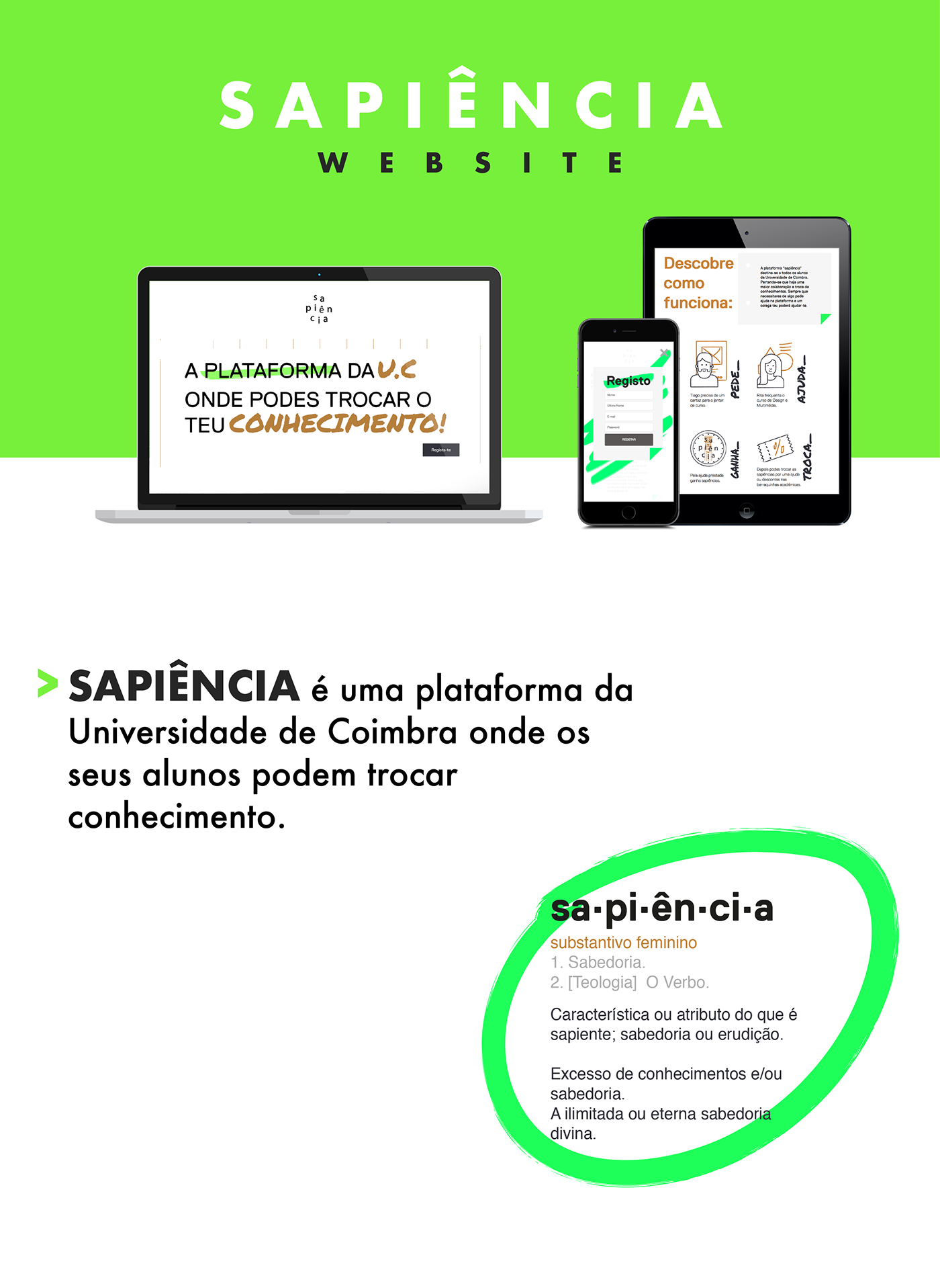 Webdesign Website sapiência universidade de coimbra Coimbra knowledge