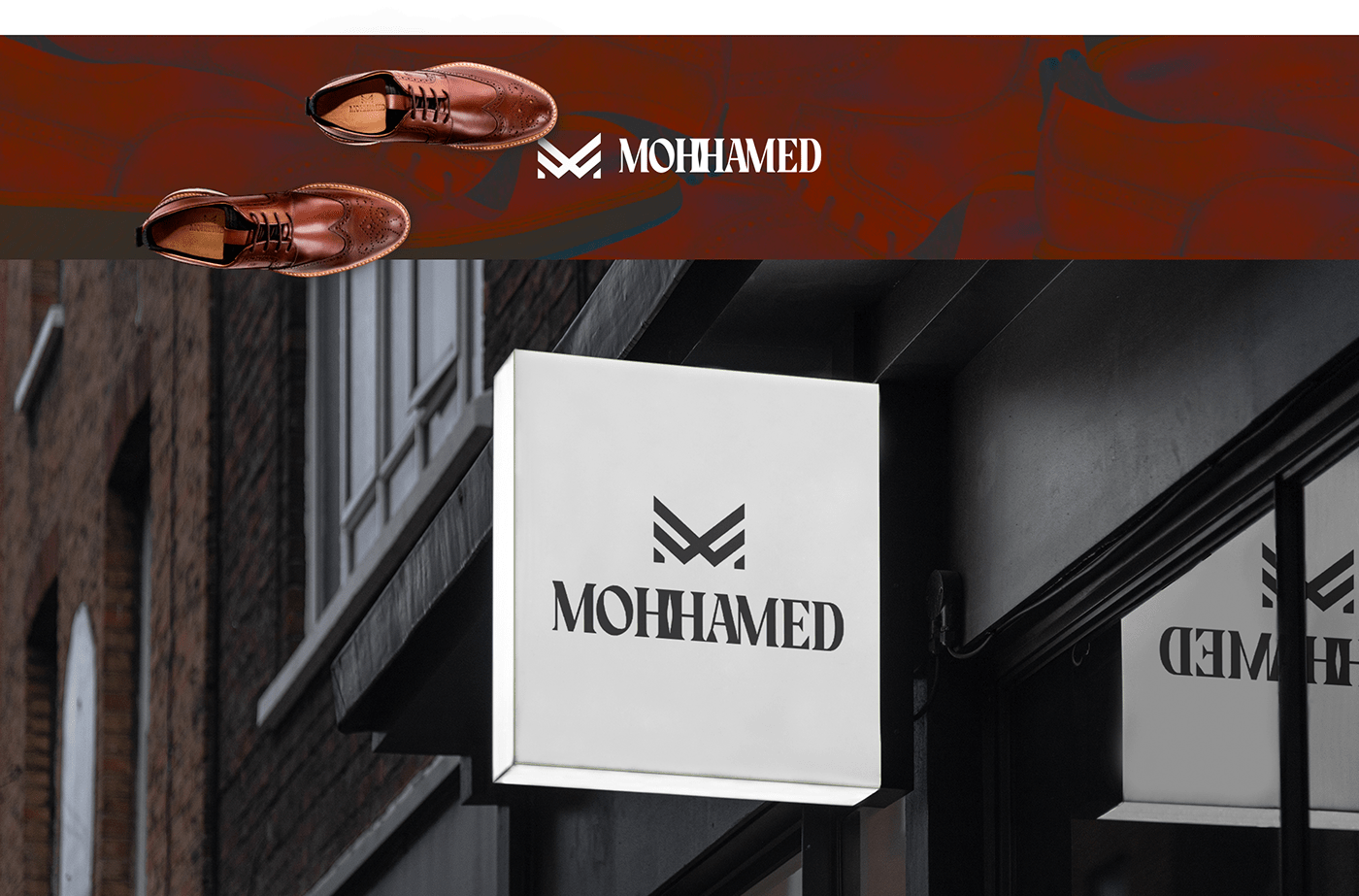 brand branding  logo marrom masculino moda Mohhamed Sapatos shoe vetor