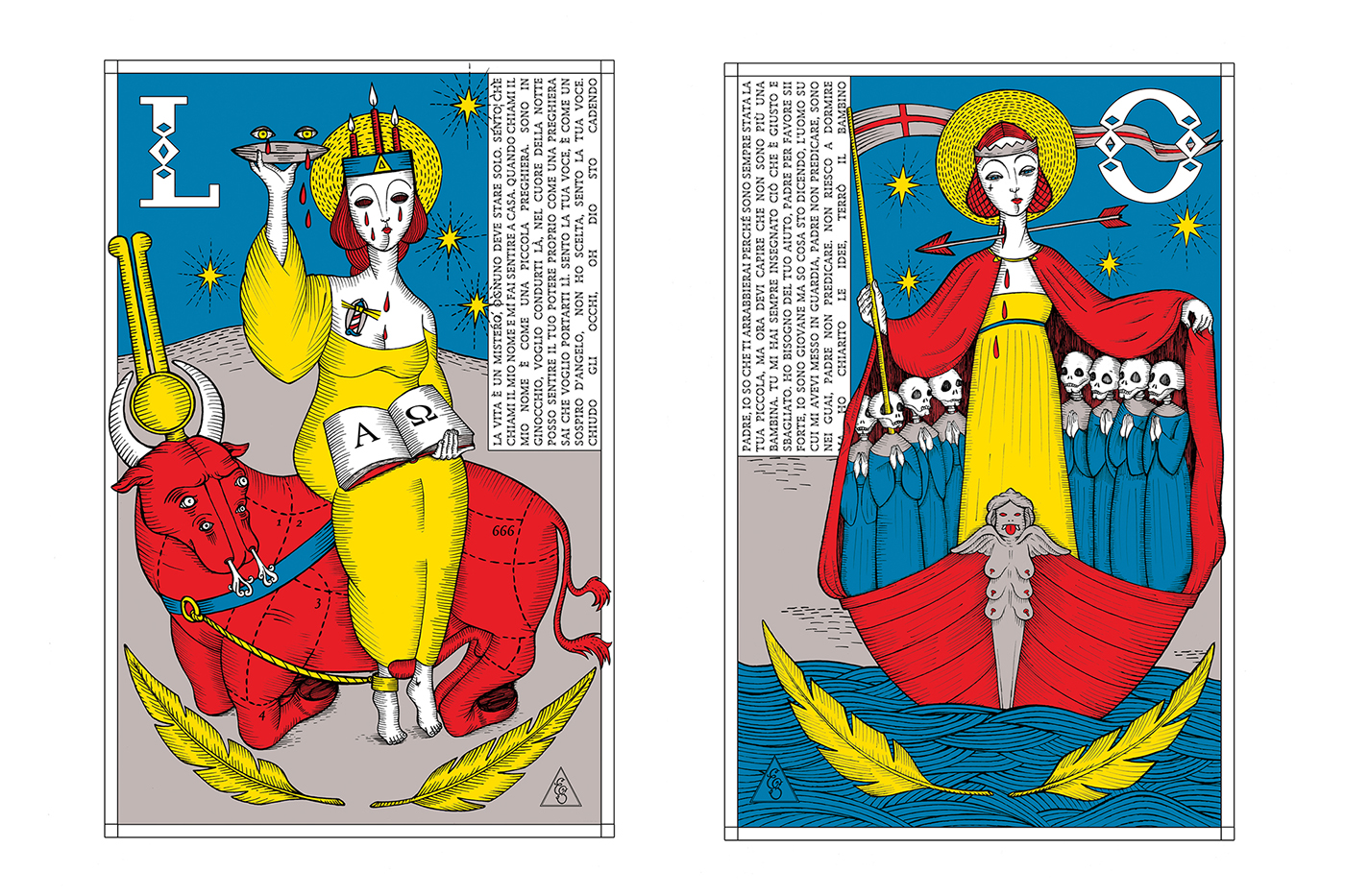 ink middleage saint women skull martyr photoshop Princess sea tarots tattoo Byzantine Icon colors FINEART