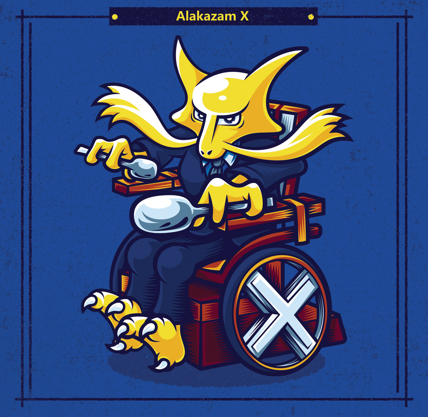x-men Pokemon poster comics crossover wolverine snorlax stickers mashup magneto