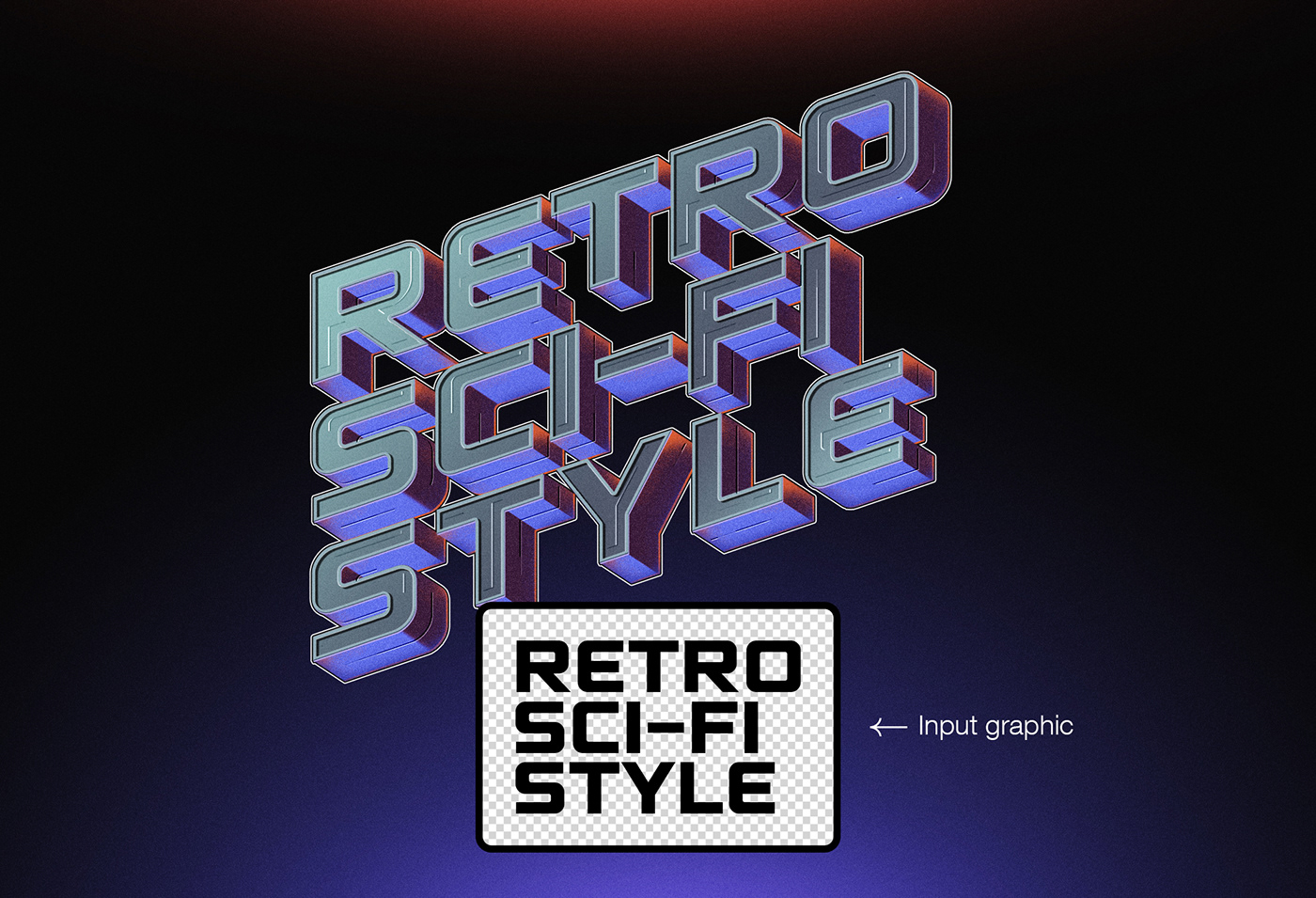 3D Cyberpunk futuristic Logotype Mockup Retro Scifi text effect typography  