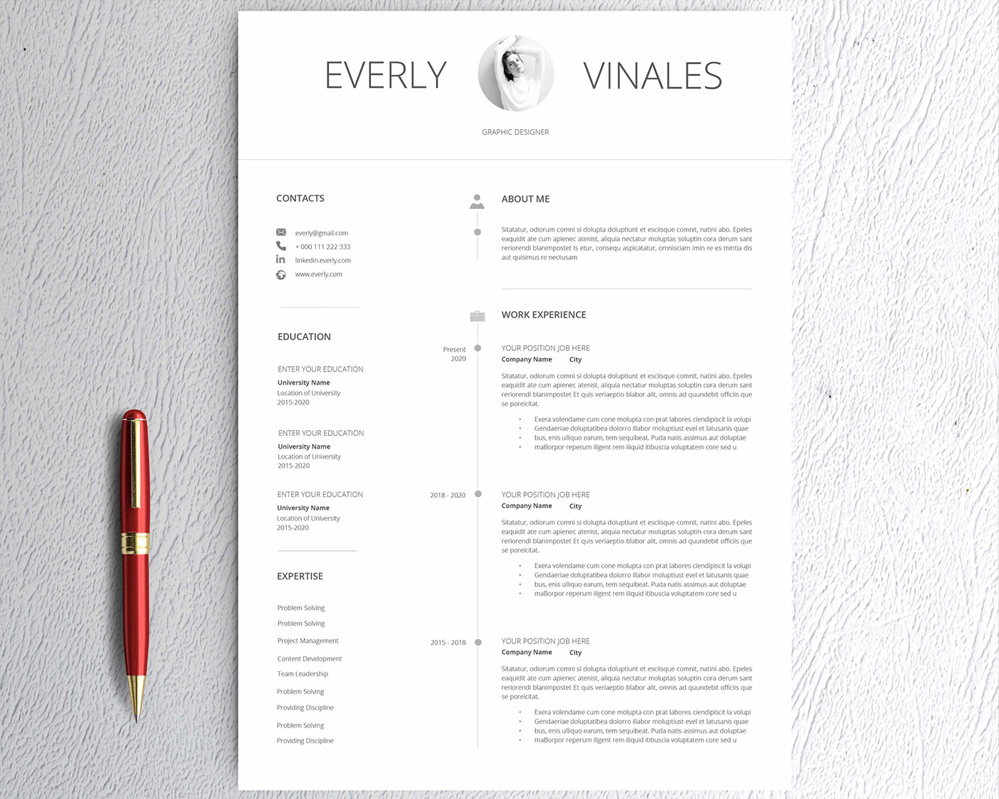 clean resume Clean Resume / CV CV cv indesign CV template cv word Resume resume indesign resume template resume word