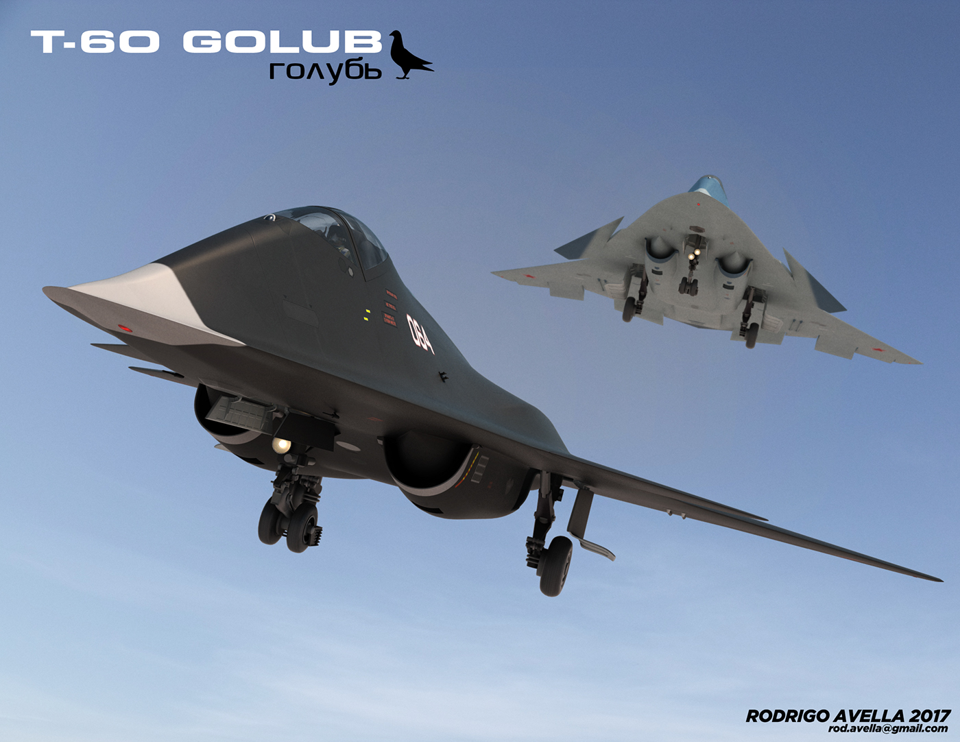 6th aircraft concept fighter future fx generation golub model pigeon russian sixth stealth study sukhoi t60 f/a-xx