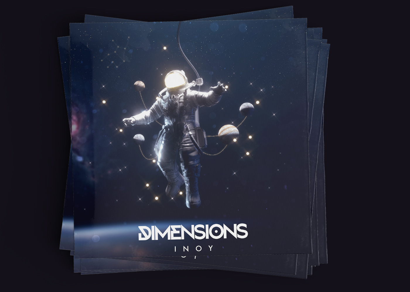 album cover astronaut Digital Art  galaxy music Music Packaging Space  Sci Fi 3dart