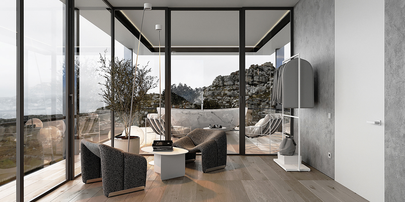 3D 3ds max architecture bedroom exterior interior design  master bedroom Render Villa visualization