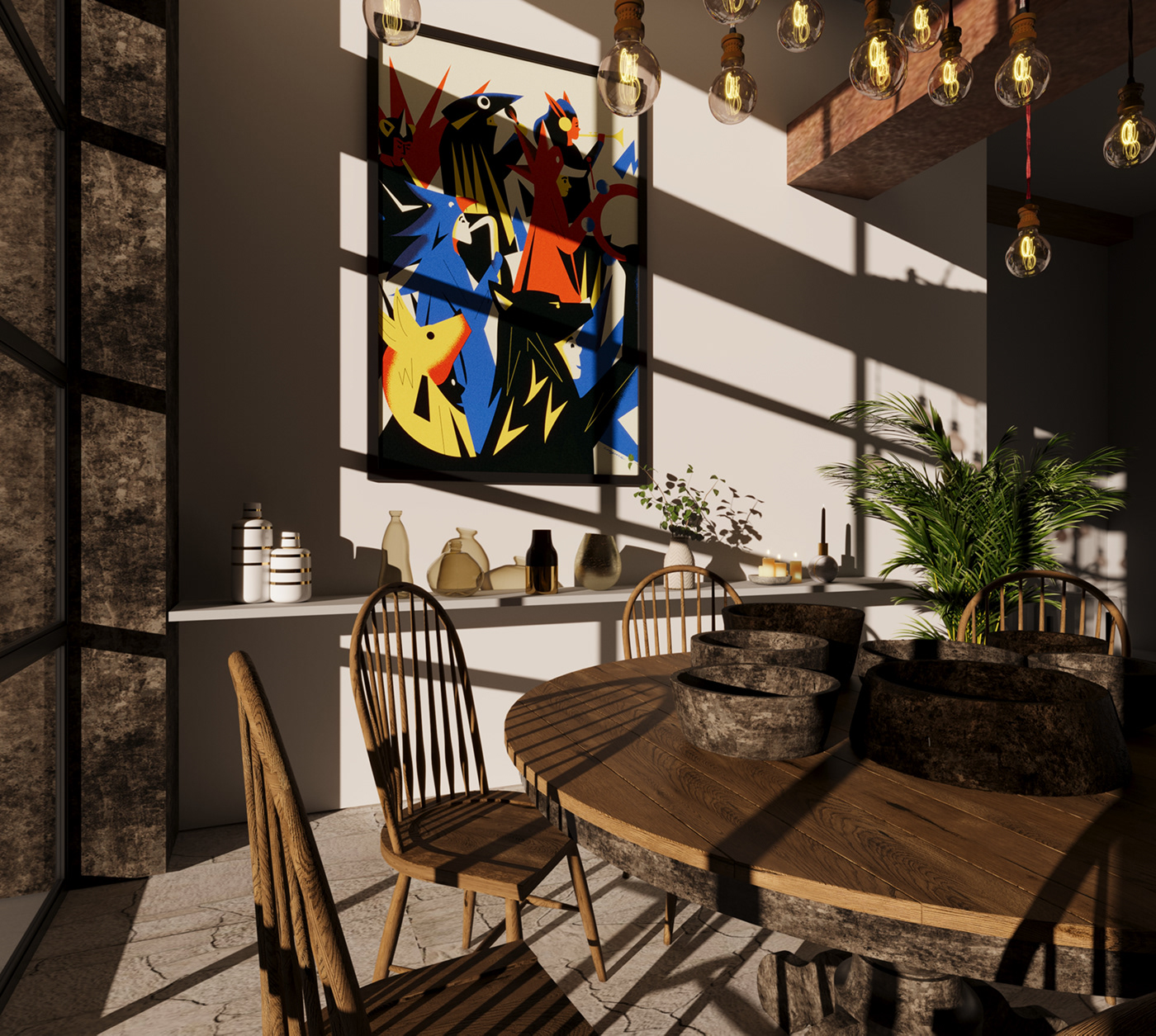 table furniture interior design  Render architecture 3D 3ds max visualization corona exterior