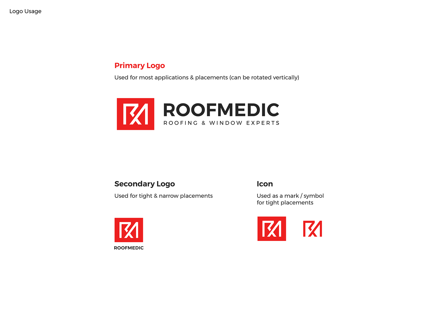 ajaoas brand identity branding  Logo Design RoofMedic