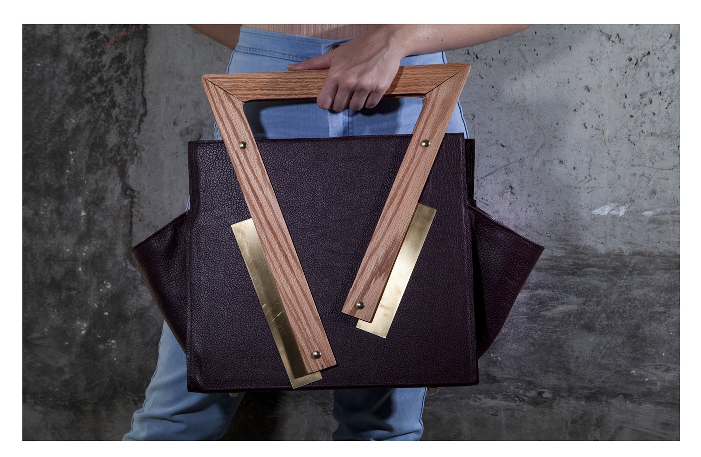 leather brass wood Collection Fashion  accessories accessory design handbag