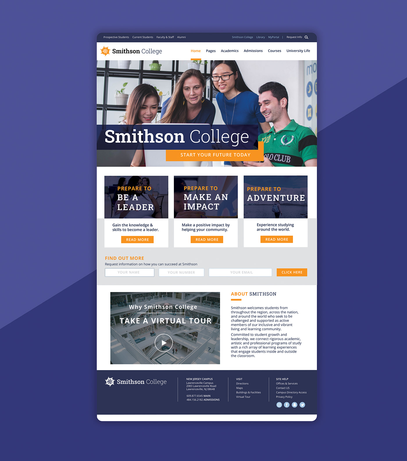 college colorful desktop lawyer mobile Mockup Website home landing page