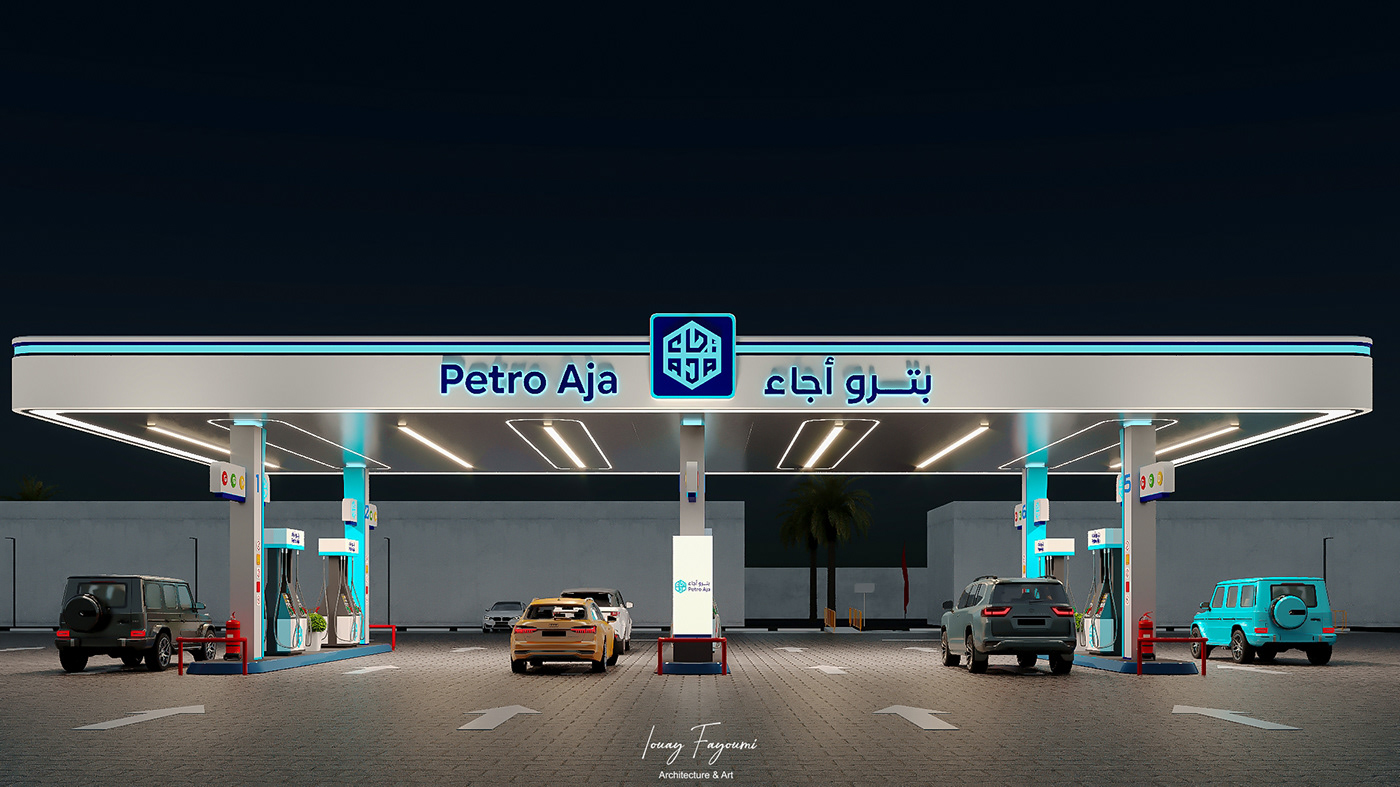 gas station fuel STATION petrol identity Logo Design car posto de gasolina exterior Gas
