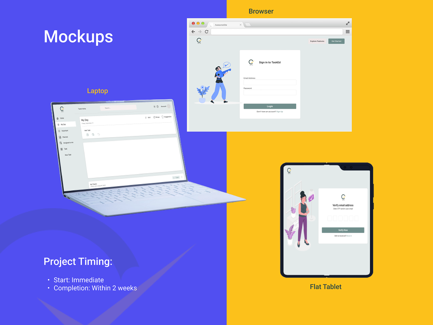 task manager UI Figma user interface Experience Web Design  landing page