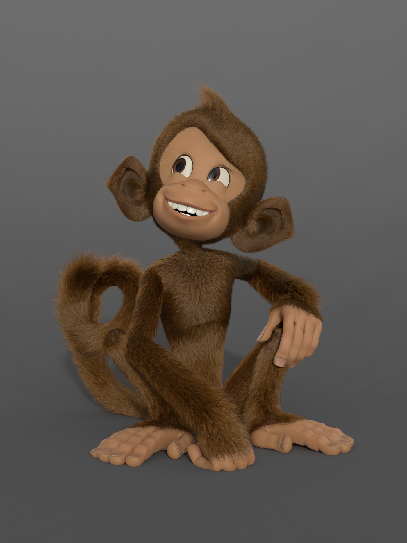 3D Character cratoon   modeling monkey