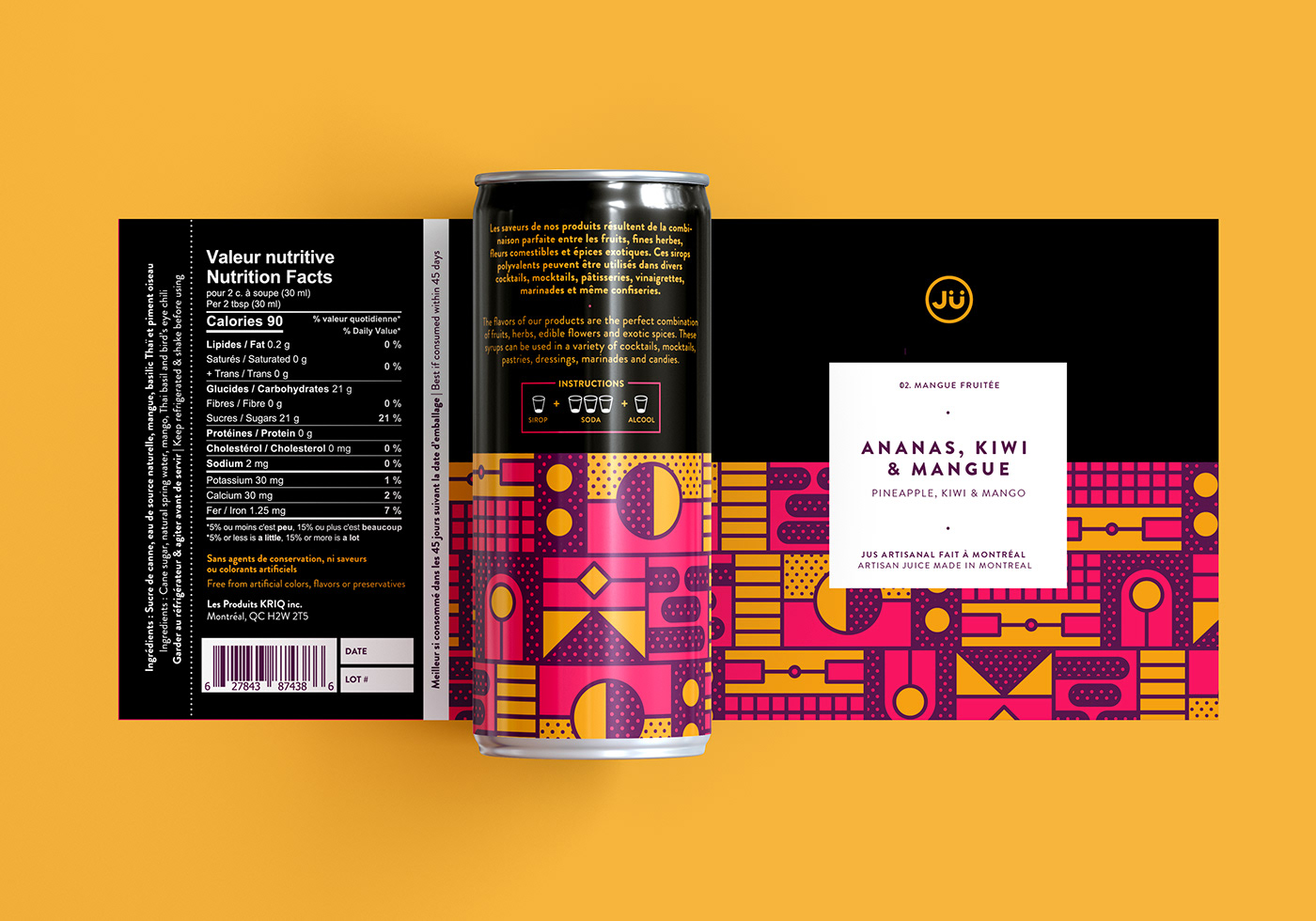 Packaging juice pattern geometric colorful Colourful  beverage soft drink pink