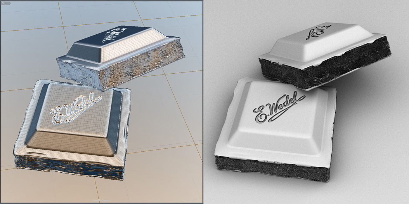 Render render packshot chocolate Wedel 3D CGI model