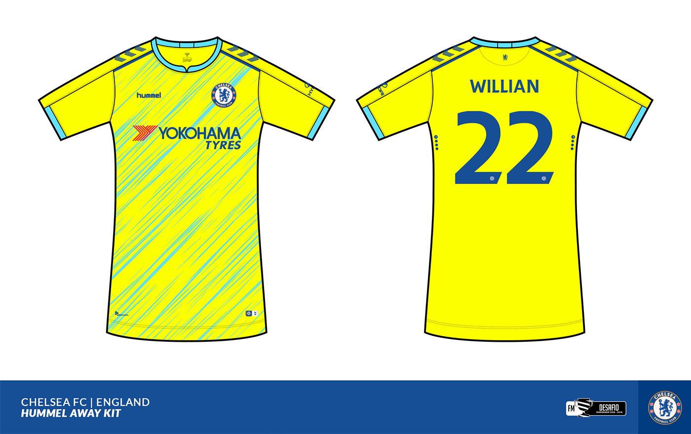 Chelsea hummel kits jersey soccer Premier League t-shirt apparel Mockup Sportswear