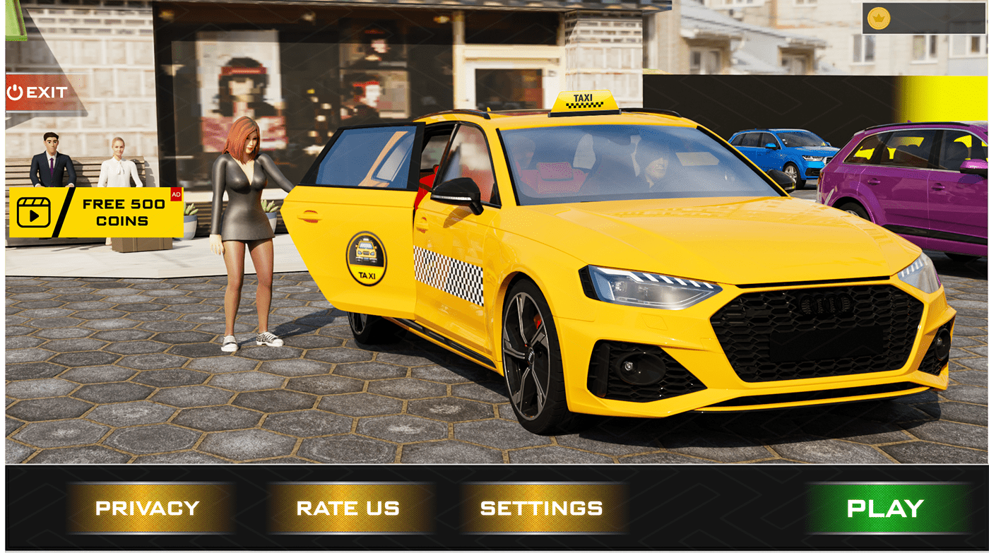 taxi game ui Adobe Photoshop Bus Simulation 3d Game Design Illustraitor gameplay design new taxi game 2023 car game ui truck simulation game