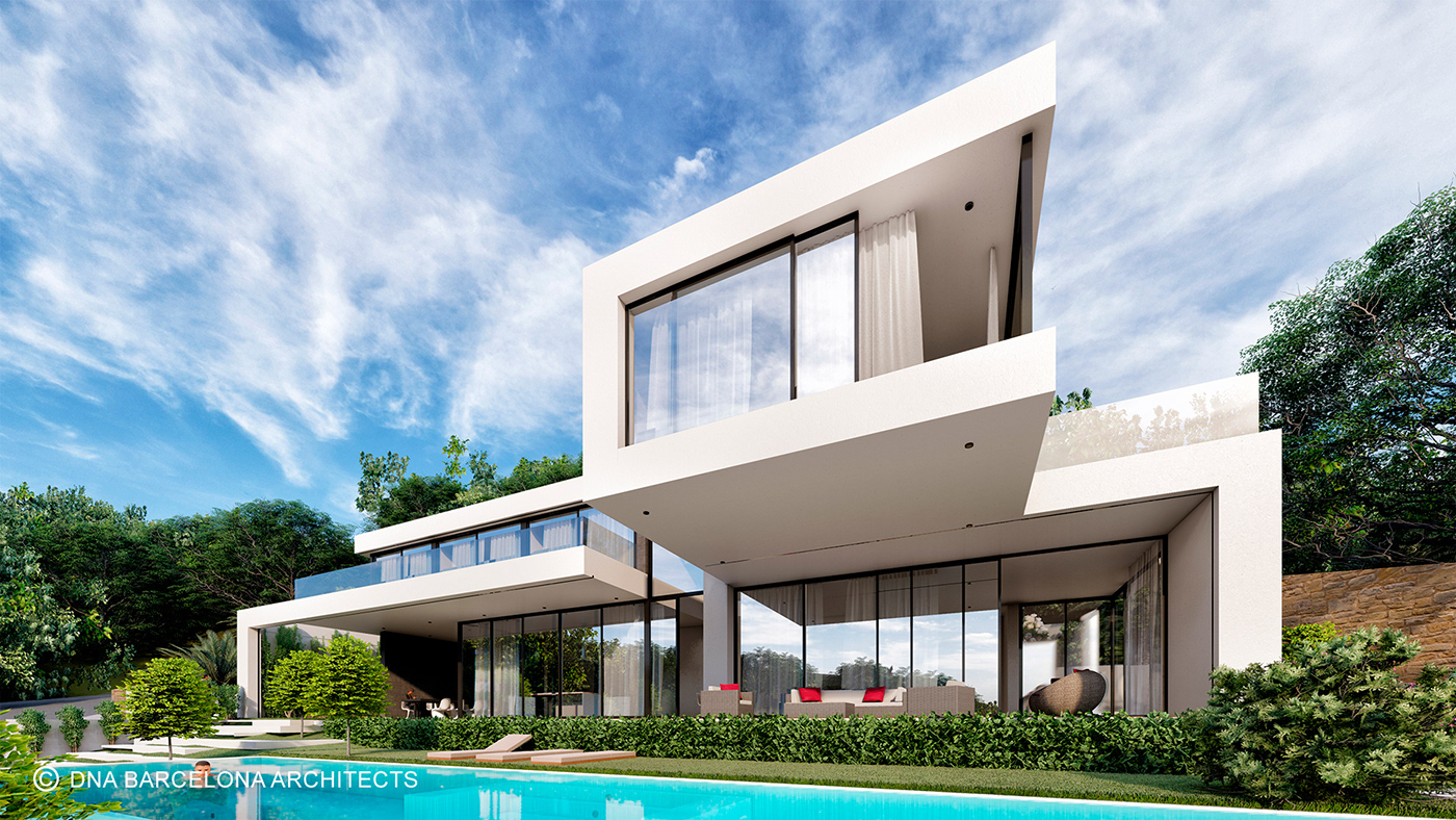 architecture visualization 3D Render exterior home design luxury house Villa