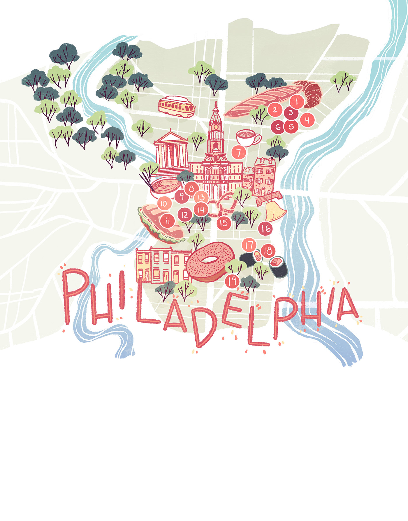 philadelphia Philly PhillyArtist pastry dessert map city restaurant Food 