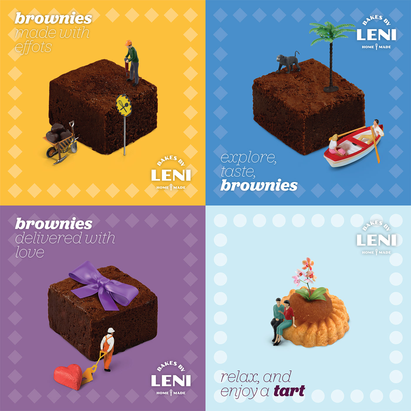 bakery branding  brownie Food  food branding home business Miniature Tart