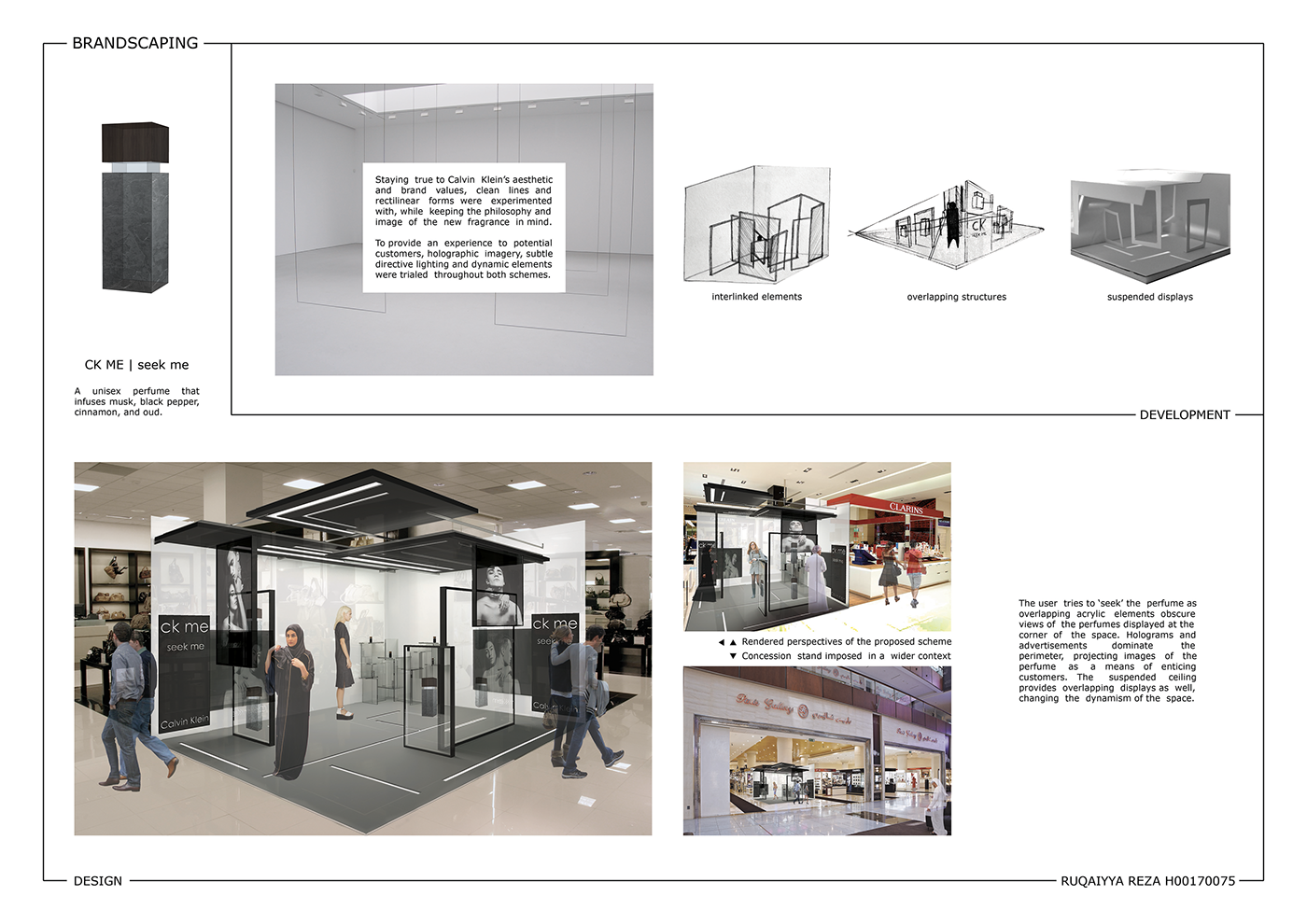 CK Calvin Klein Concession Retail Interior Architecture pop up perfume minimal dubai model Model Making
