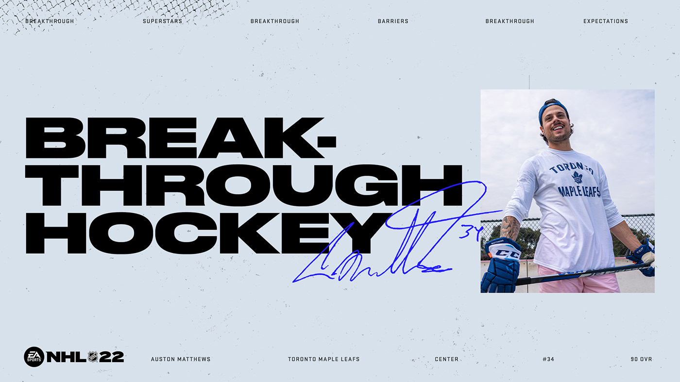 Auston Matthews EA SPORTS ea sports nhl hockey NHL NHL Design sports Sports Design video game