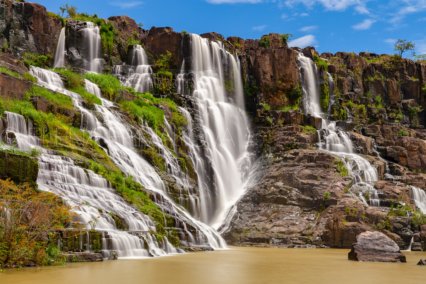 Pongour waterfalls located near Dalat, Vietnam