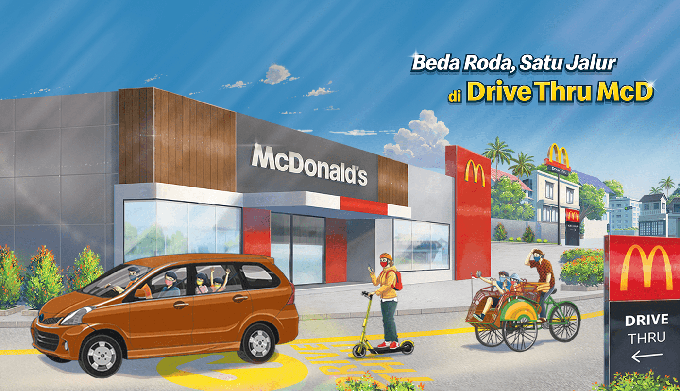 animation  billboard ILLUSTRATION  McDonalds Outdoor posm poster print