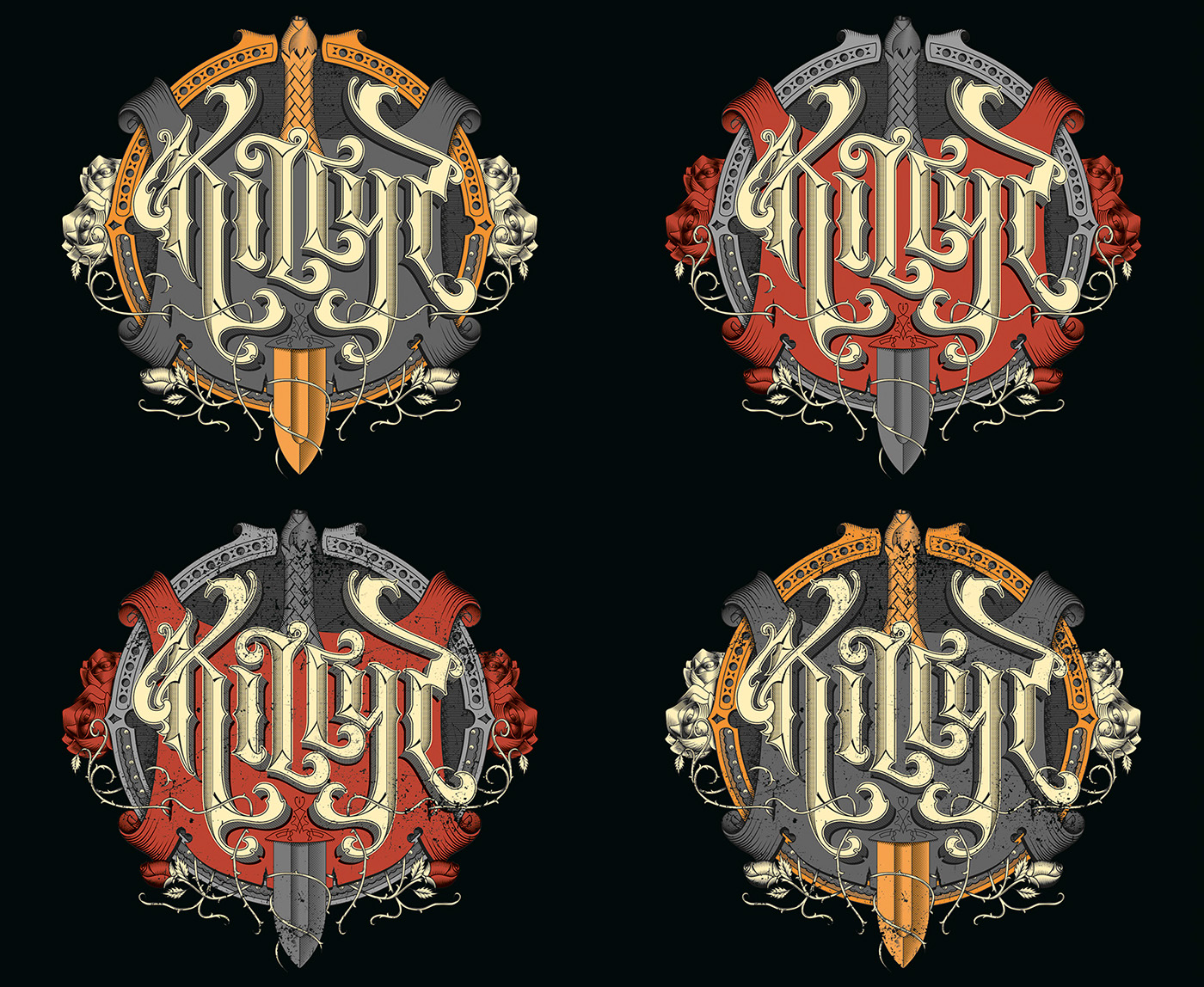 typography   Handlettering tattoo design crest logo killyz morawski mikstura poland