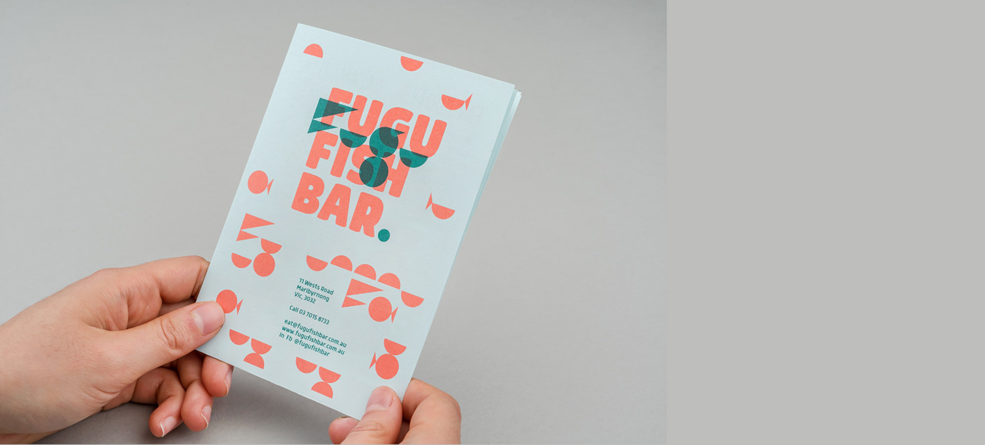 branding  fish and chips fish puffer fish fugu menu design circle posters geometry hue studio