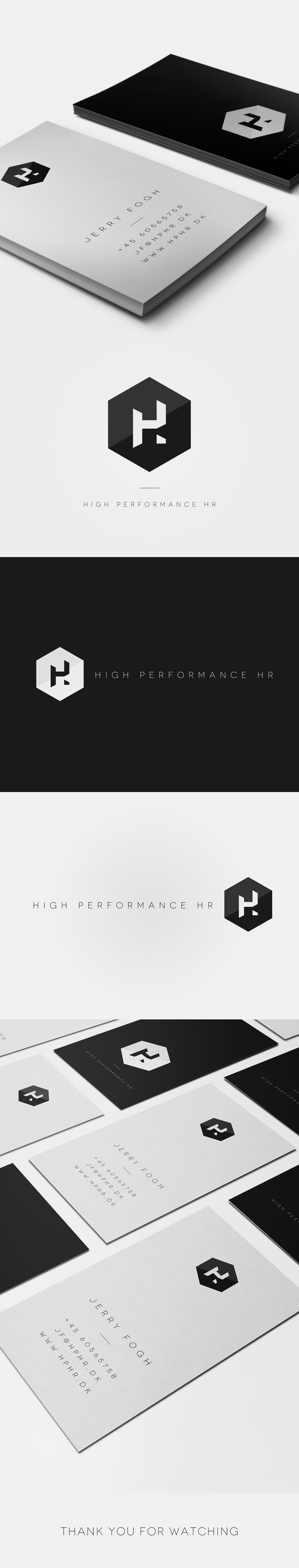 Logo Design visual identity color palette Business card design High Performance HR