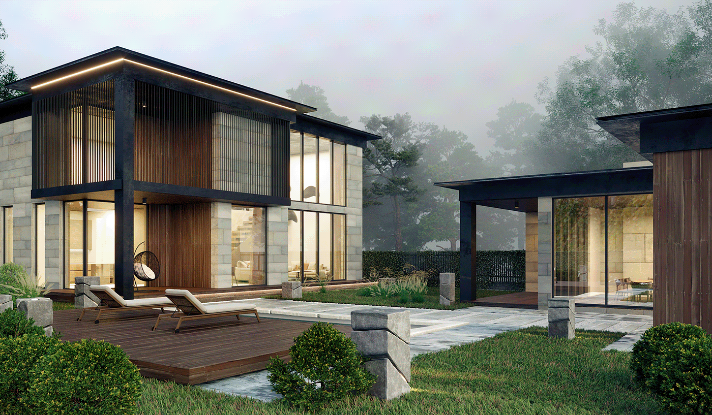archviz exterior design HOUSE DESIGN residential Villa