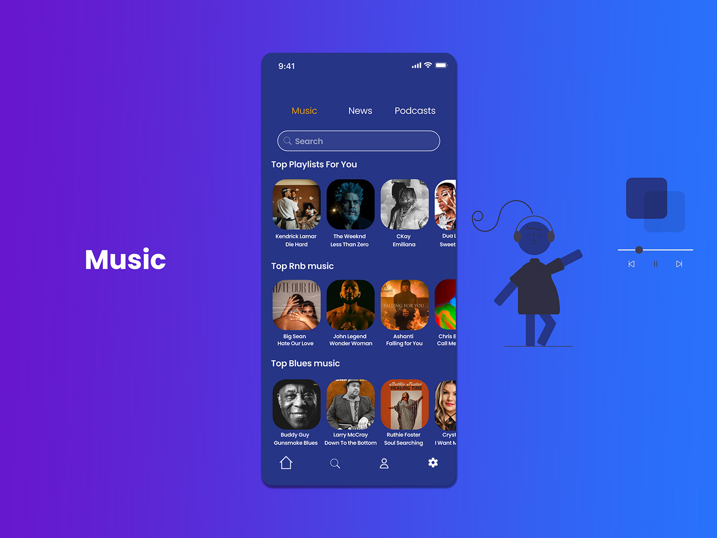 app app design Audio design Mobile app music podcast Radio UI/UX