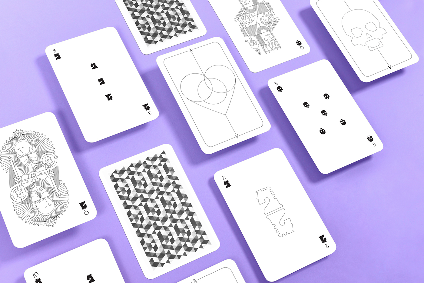 playing card Playing Cards playing arts graphic design  pantone neon minimalist ILLUSTRATION  Packaging packaging design