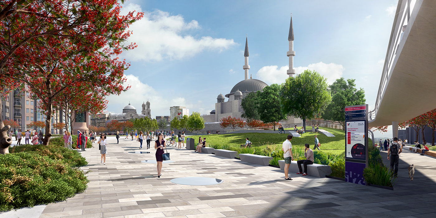 3D 3dsmax archviz Competition istanbul photoshop Render rendering Taksim visualization
