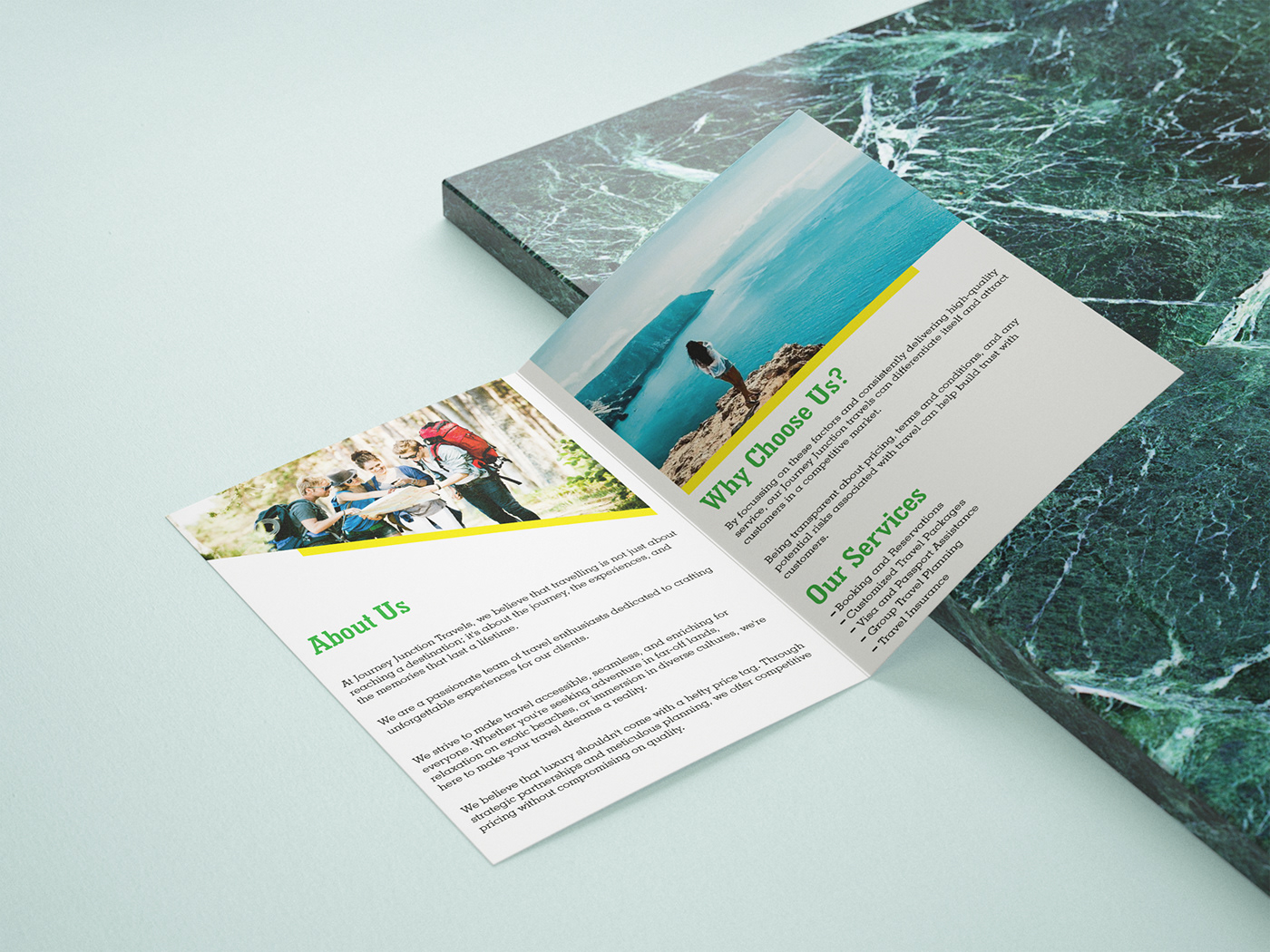 bifoldbrochure brochure design marketing   Advertising  Graphic Designer travel agency Travellogo design branding  coraldraw travelbrochure