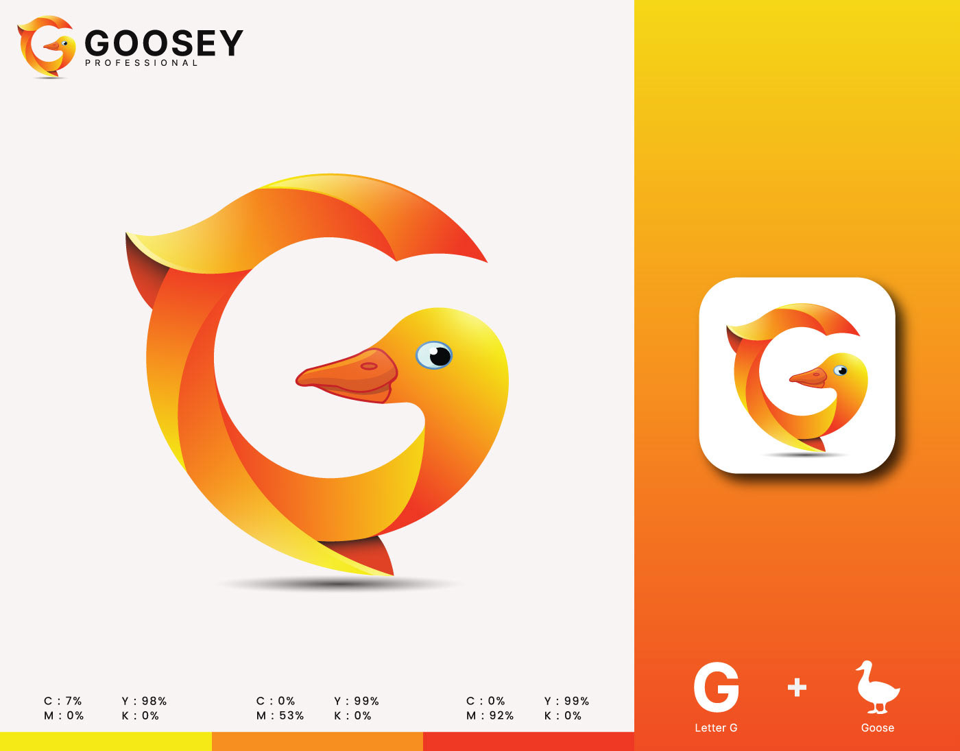 Logo Design logo brand identity brand identity design branding  logofolio Logotipo Logotype ducklogo letter g goose logo
