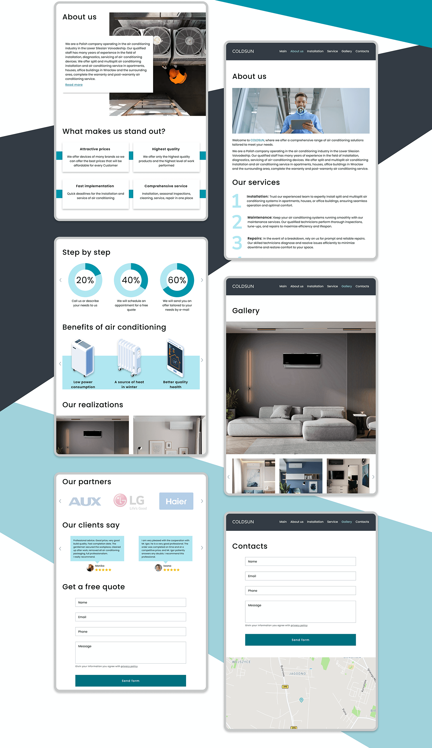 HVAC Air conditioner AC service redesign Website UI/UX installation cooling heating