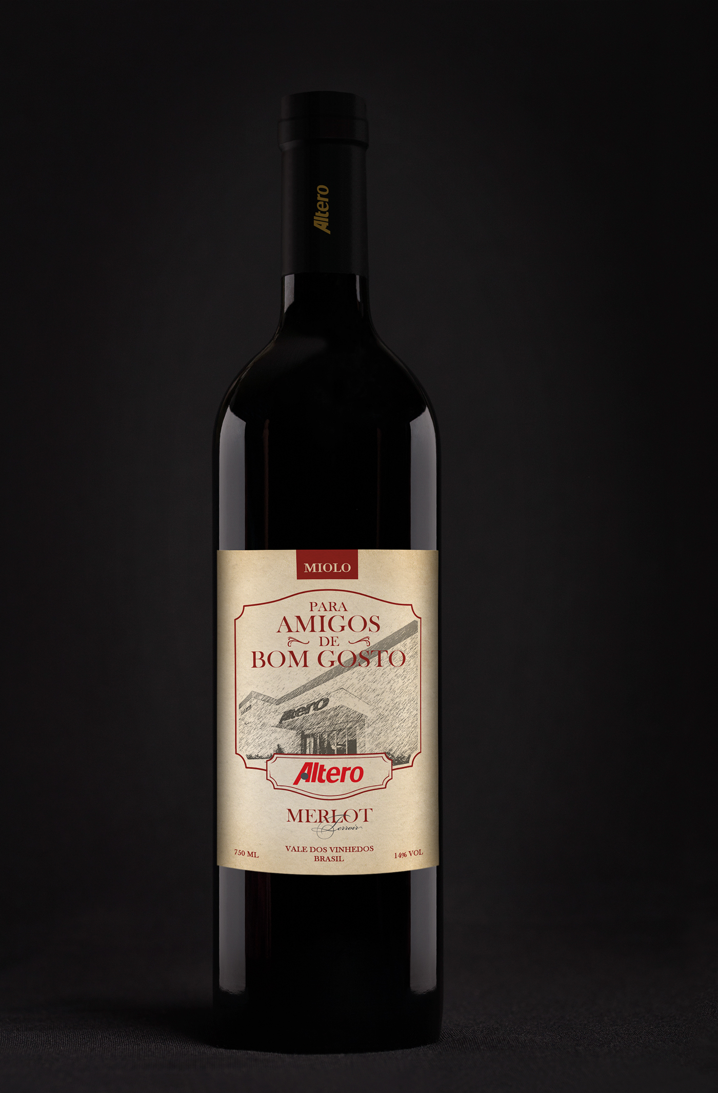 wine Altero rótulo protarget design vinho adega embalagem Merlot Miolo inspire