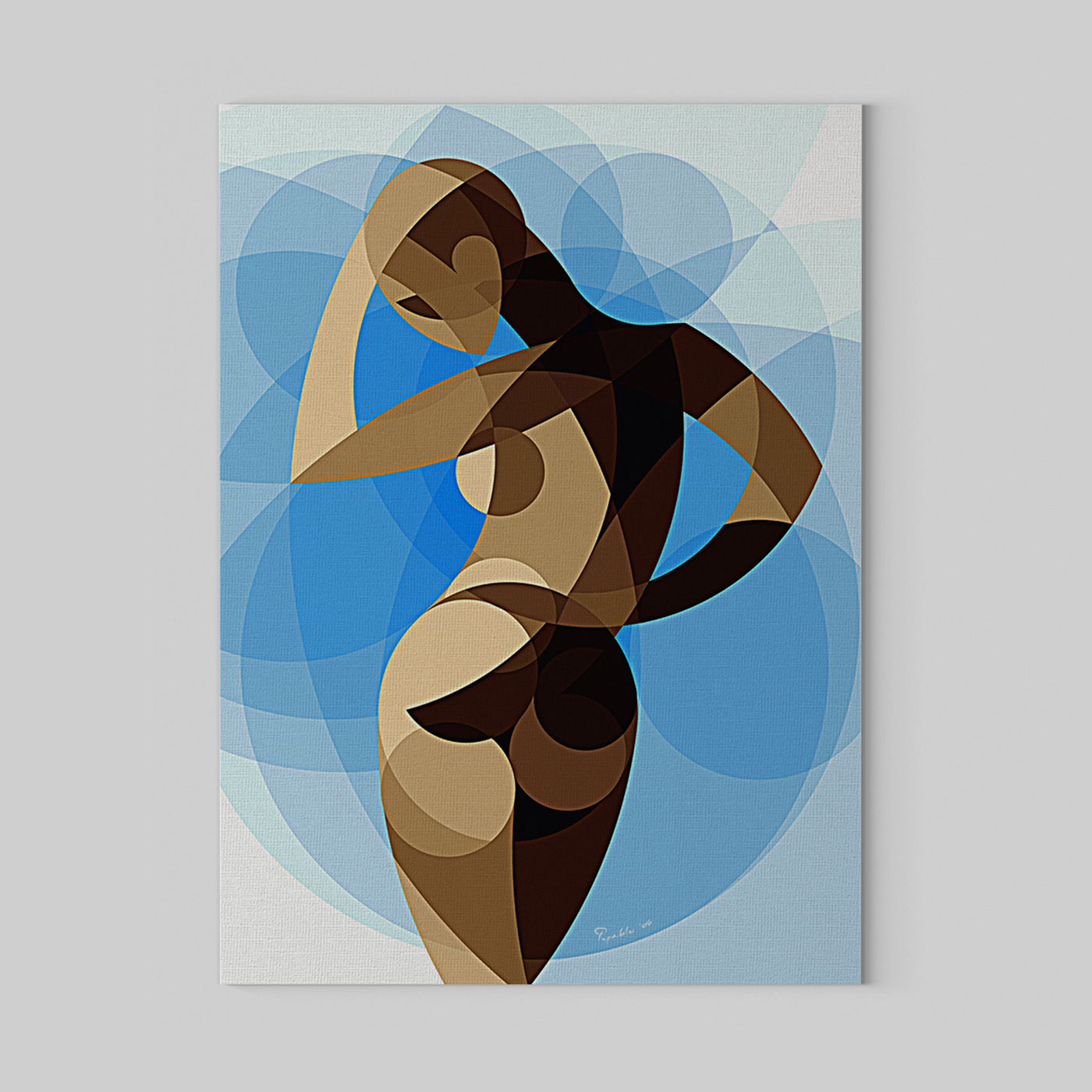 abstract geometric sound circle figure sphere nude art print waves Musical scale