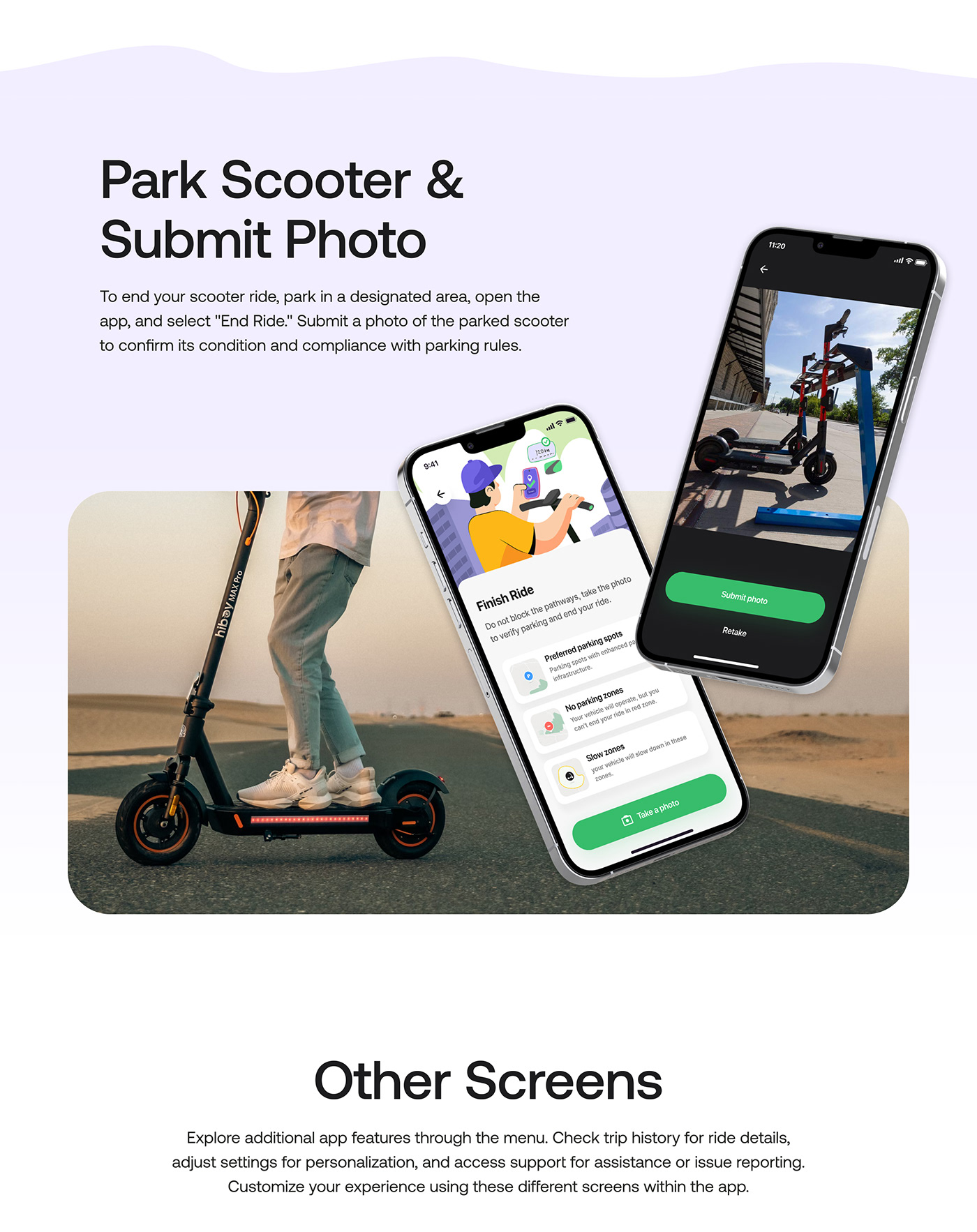 scooter app UX Case Study Electric Scooter ILLUSTRATION  app design brand identity visual identity uiuxdesign Figma scooter app ui design