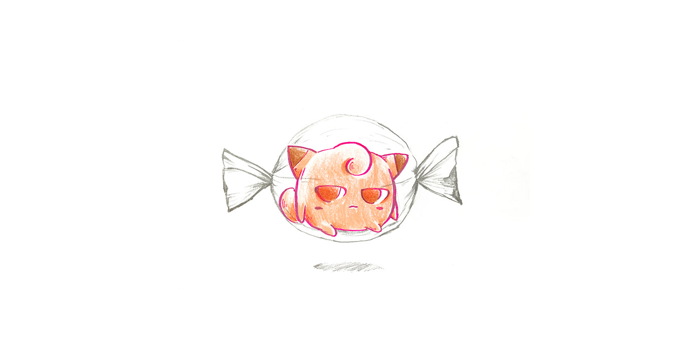 Pokemon fanart pink inktober Character ILLUSTRATION  Drawing  pencil sketch