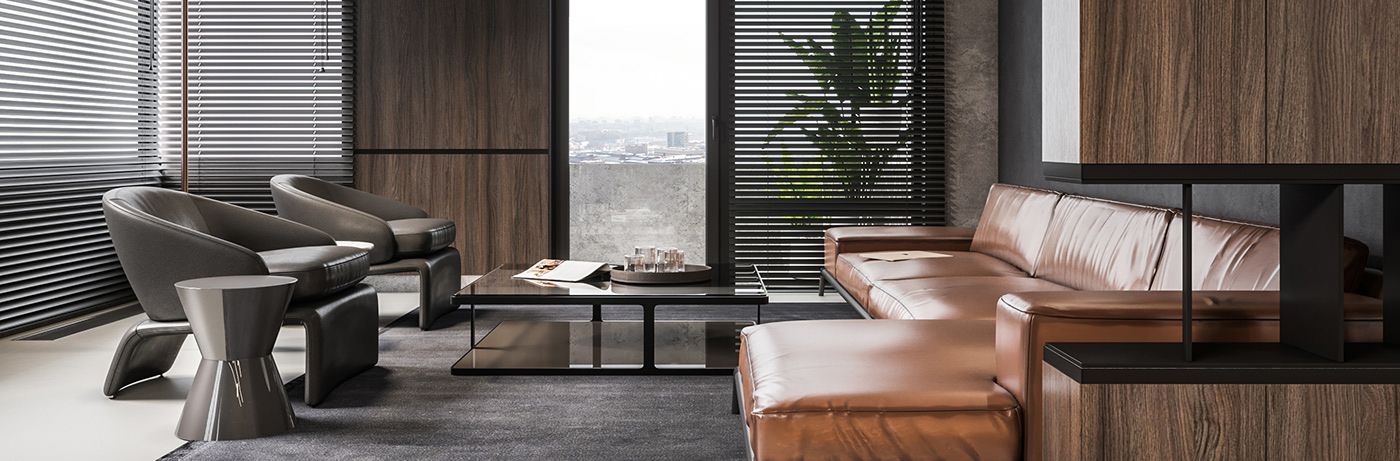 Bokhan 3ds max corona render  living room LOFT Style design bathroom leather kitchen