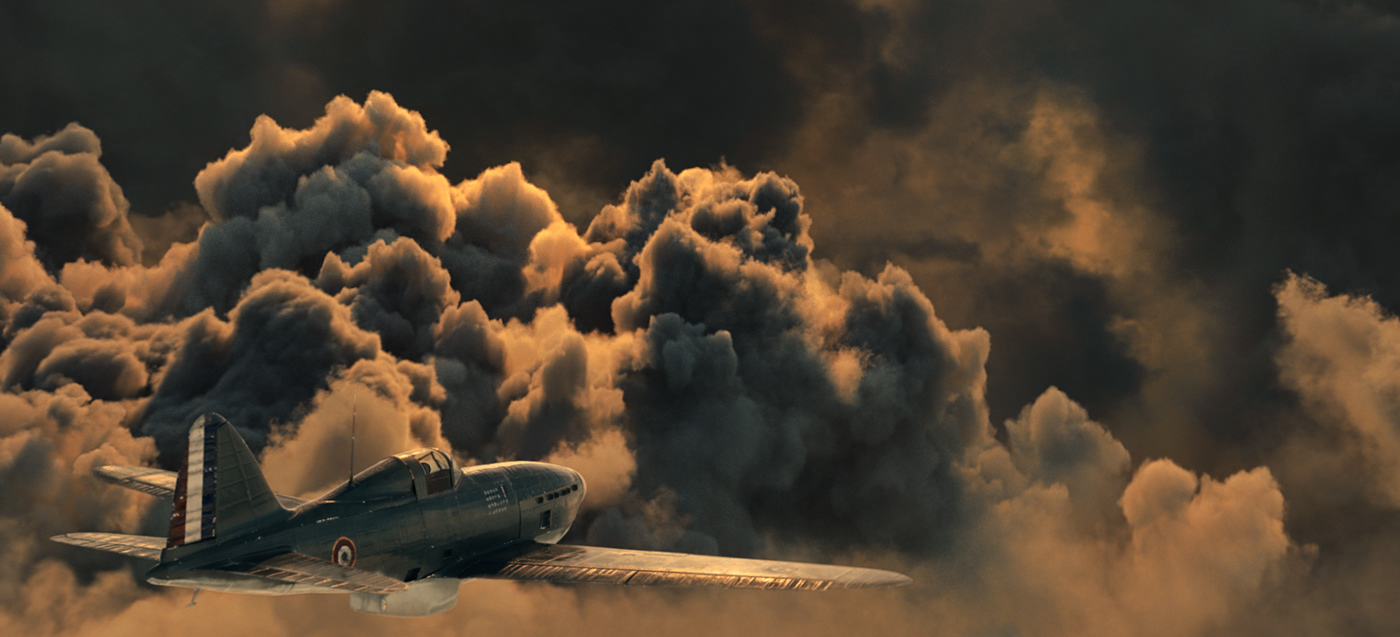 3D ww2 CGI rendering texturing storm clouds art photograpghy