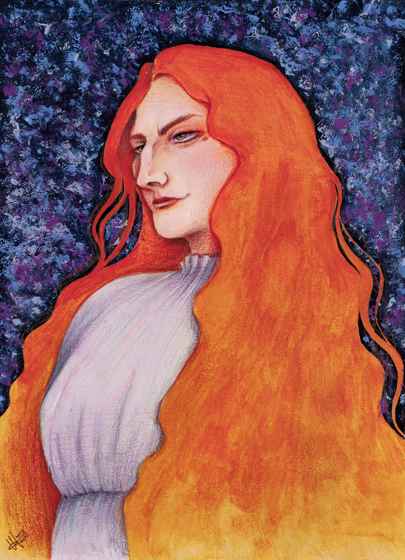 TRADITIONAL ART Traditional artwork School Work School Project personal art personal artwork portrait florence and the machine Florence Welch watercolour painting