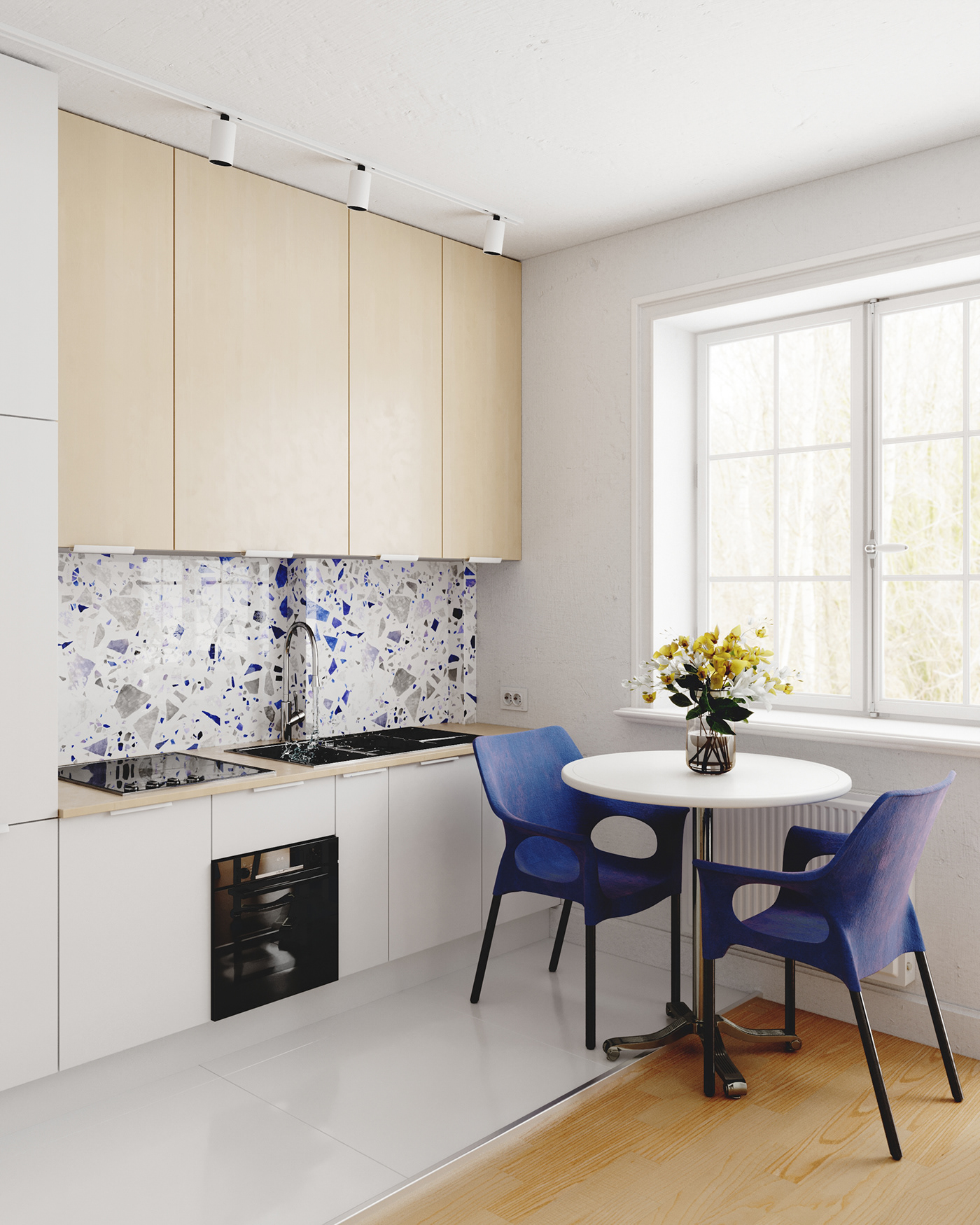 3D architecture archviz interior design  kitchen Render rendering Scandinavian visualization