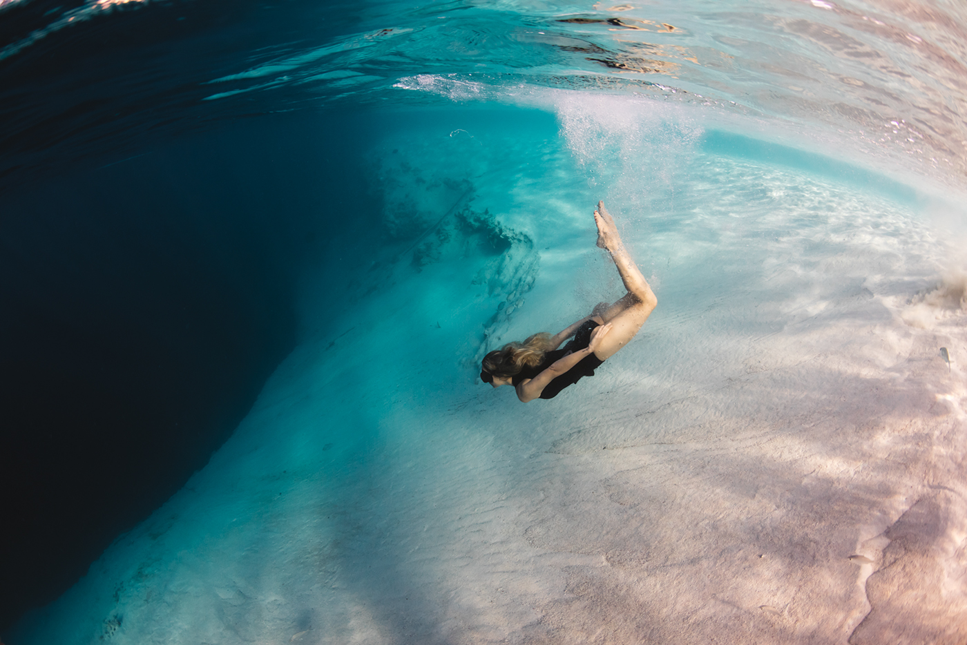 freedive deans blue hole Bahamas freediving wonderlust Ocean underwater oceanculturelife Travel swimwear