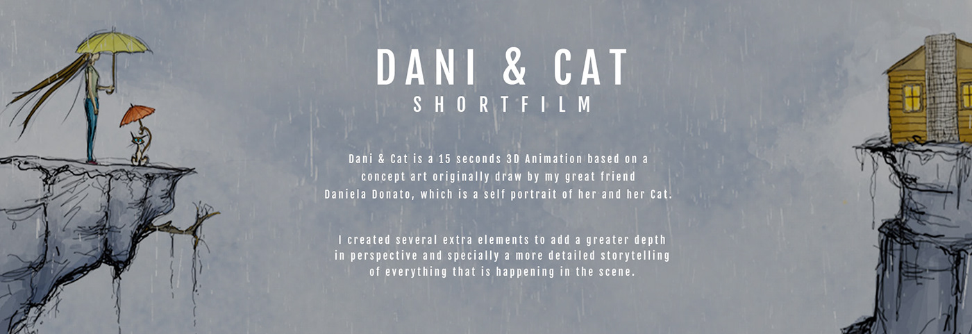 animation  cabin Cat cliffs corona render  Dani rain shortfilm thi lima Umbrella