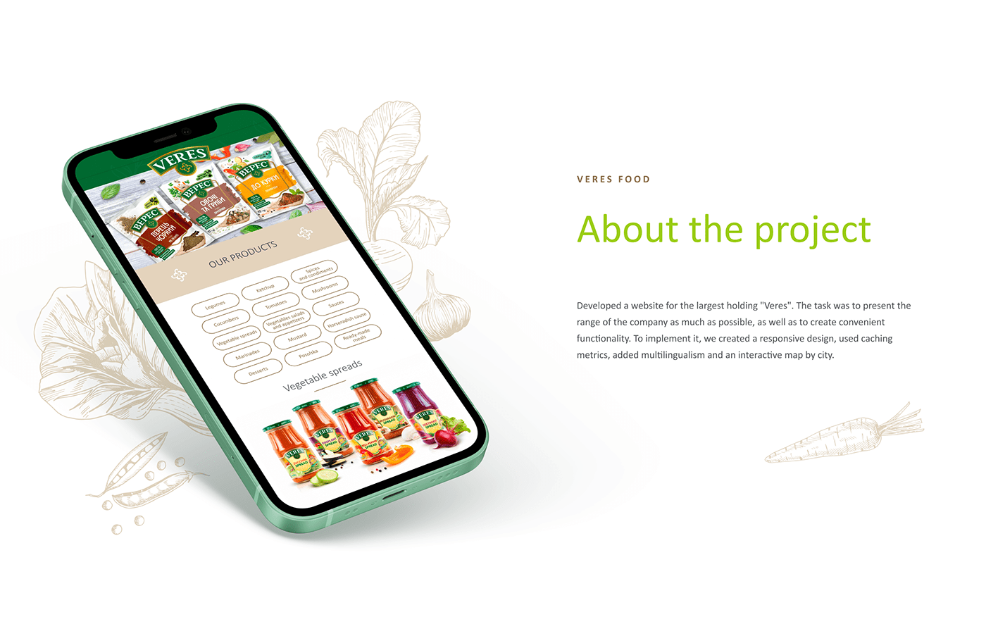 development eat Food  product shop site UI/UX veres vis-a-vis Web Design 