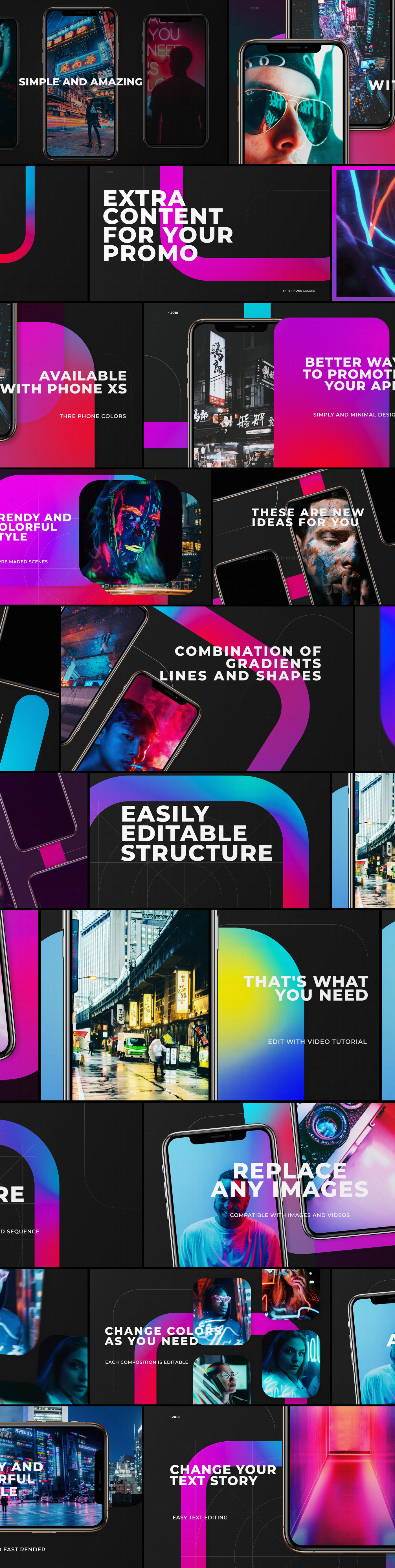 after effects template app promo design envato gradient mobile tranding videohive