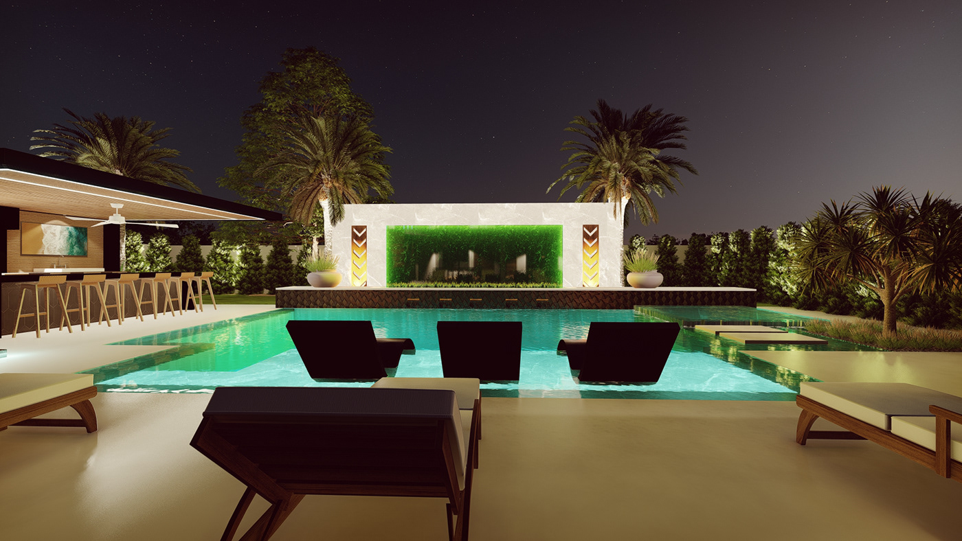 architecture Landscape exterior Render visualization 3ds max modern 3D